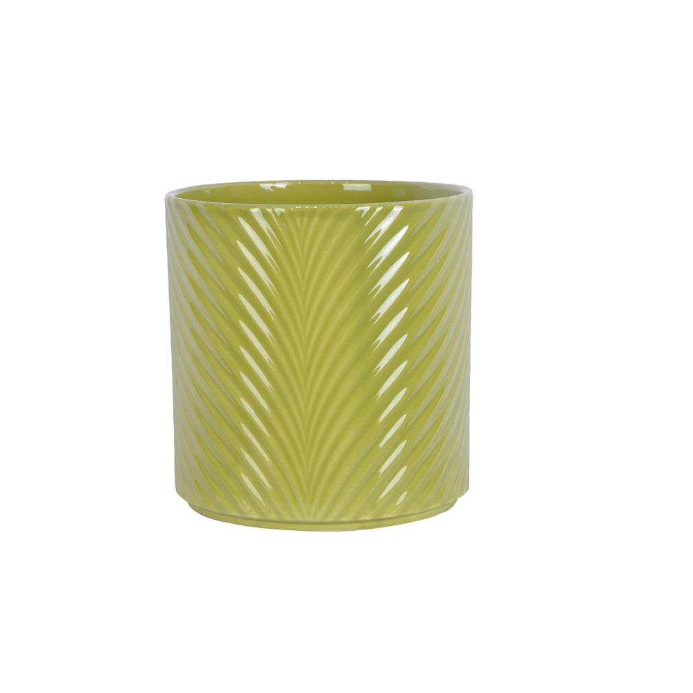 Garden Haven Ceramic Leaf Effect Pot | 13cm | Assorted Colours