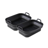 Tower Air Fryer Roasting Trays Pack of 2 | Matte Black, Ridged Base