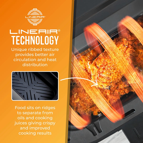 Tower Air Fryer Roasting Trays Pack of 2 | Matte Black, Ridged Base