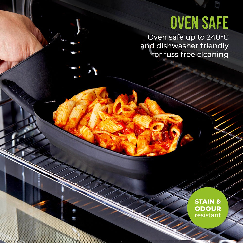 Tower Air Fryer Roasting Trays Pack of 2 | Matte Black, Ridged Base