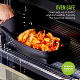 Tower Air Fryer Roasting Trays Pack of 2 | Matte Black, Ridged Base