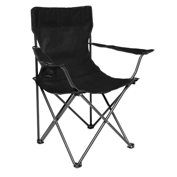 Lifestyle Living Folding Camping Chair - Black - Cup Holder