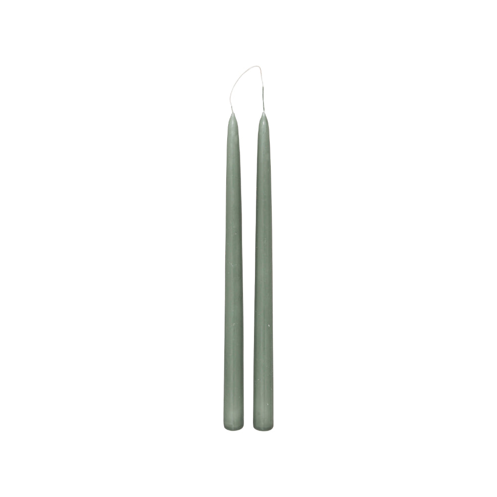 Atmosphera Twin Taper Dinner Candles | Pack of 2, 30cm, Sage Green
