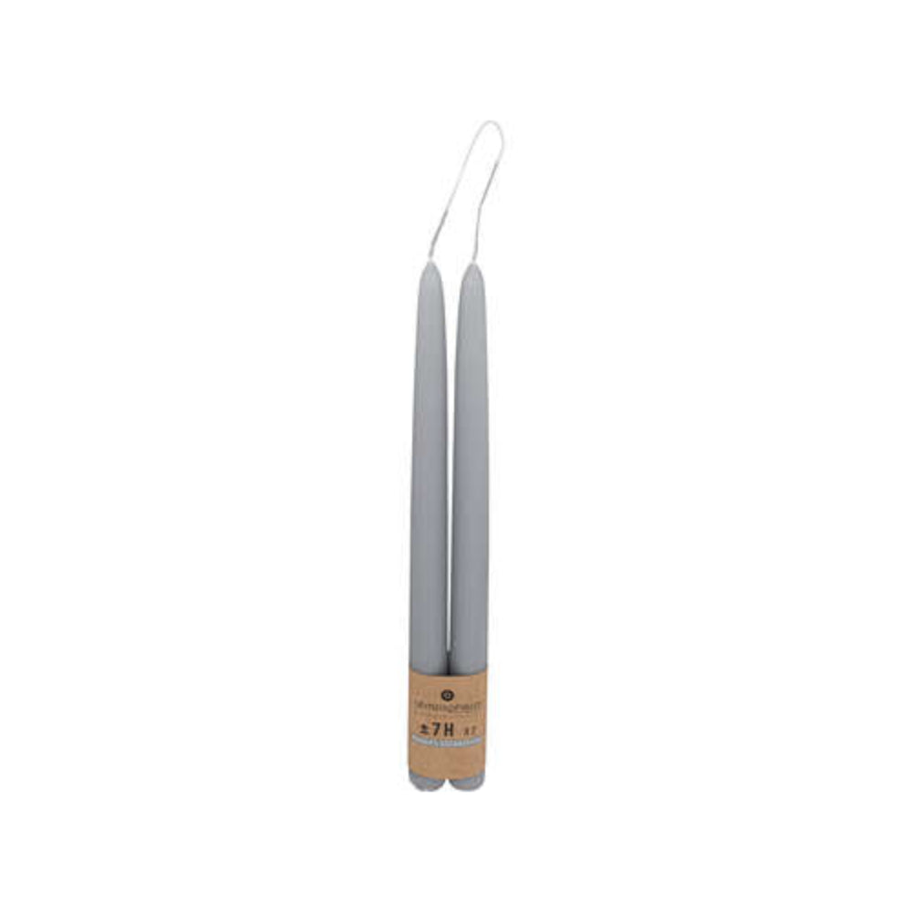 Atmosphera Grey Slim Taper Dinner Candles | Pack of 2, 30cm