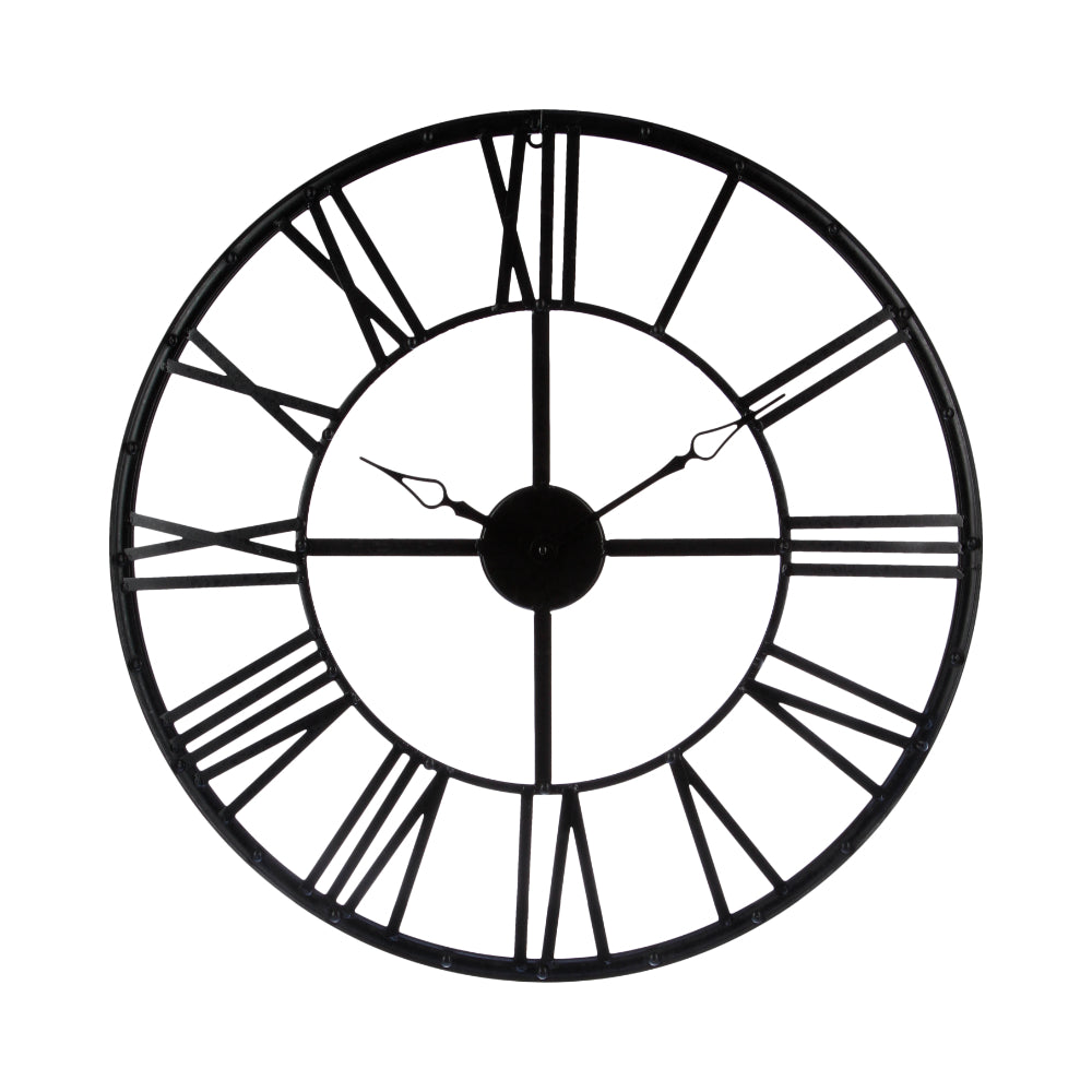 Atmosphera Vintage Skeleton Metal Wall Clock | 69cm, Black, Roman Numerals