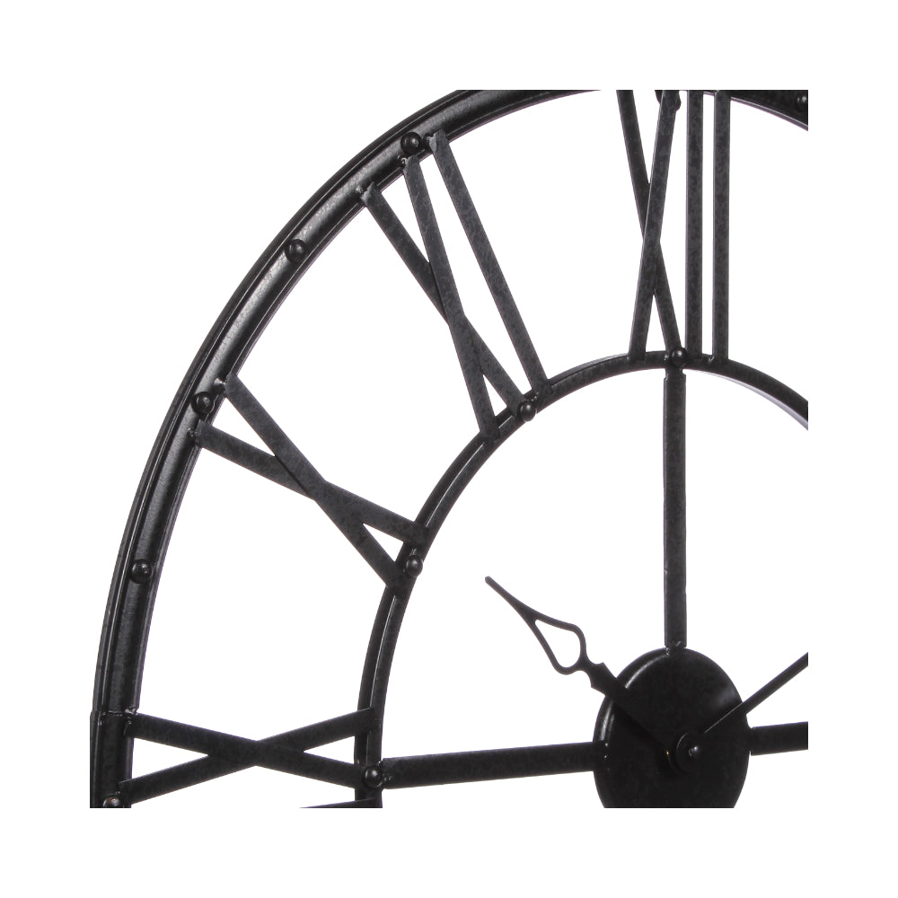 Atmosphera Vintage Skeleton Metal Wall Clock | 69cm, Black, Roman Numerals