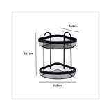 5FIVE Two Tier Corner Storage Rack | Black Metal Mesh Baskets, Handles