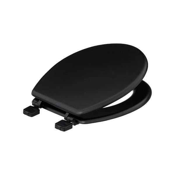 5FIVE Black MDF Toilet Seat | Minimalist Lid, Concealed Hinges