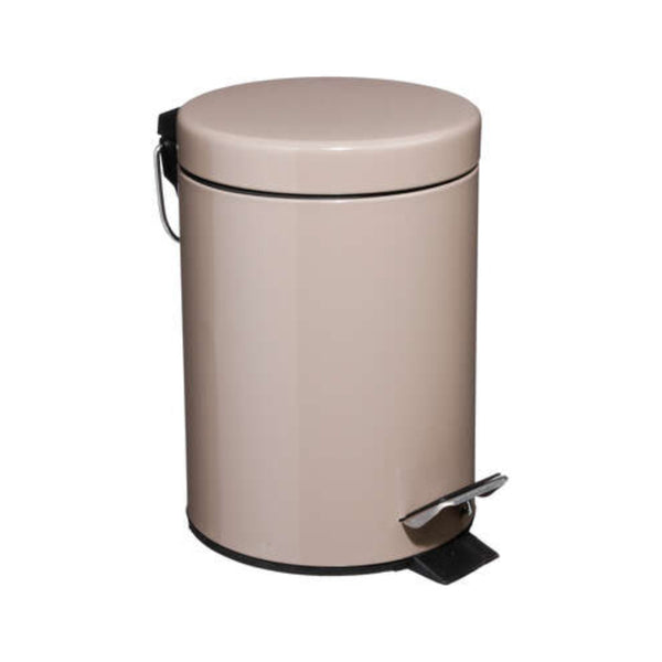 5FIVE Soft Close Metal Pedal Bin | 3L, Taupe, Stay-Closed Lid