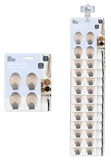 So Useful Metal Self Adhesive Hooks | 4pk 