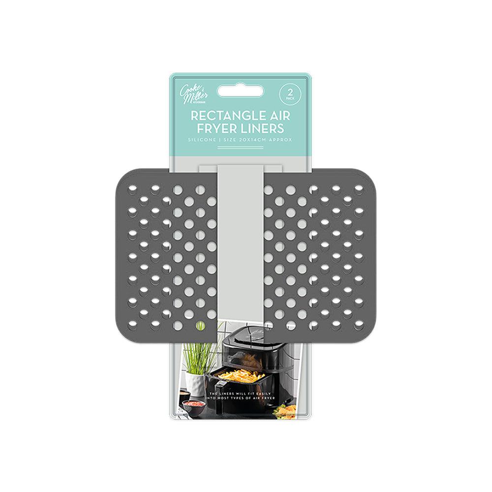 Cooke &amp; Miller Non Stick Reusable Rectangle Air Fryer Liners | 20cm | Pack of 2 - Choice Stores