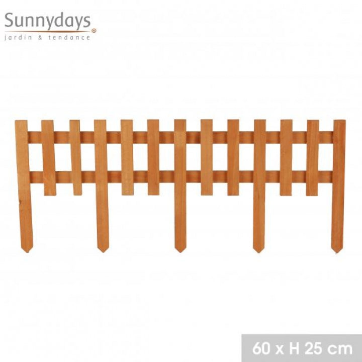 Sunnydays Durable Weather-Resistant Wooden Fence with 5 Pegs | 60x25cm