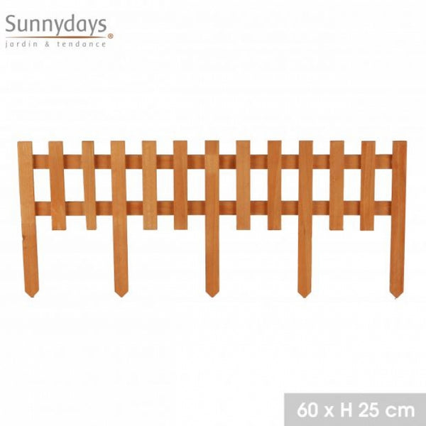 Sunnydays Durable Weather-Resistant Wooden Fence with 5 Pegs | 60x25cm