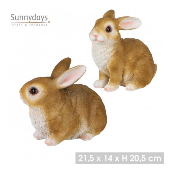 Sunnydays Realistic Resin Rabbit Ornament | Assorted Designs, 20.5cm