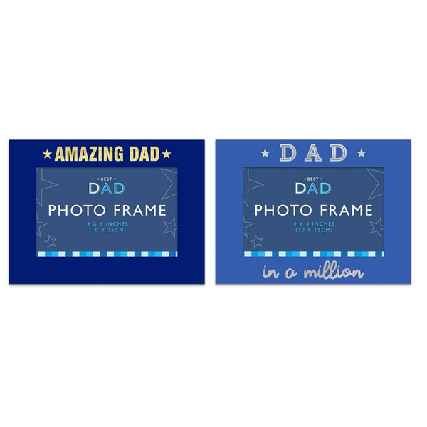 Father's Day Foiled Photo Frame | 4x6 Inch Blue Keepsake