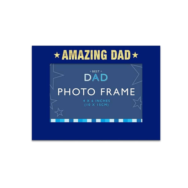 Father's Day Foiled Photo Frame | 4x6 Inch Blue Keepsake