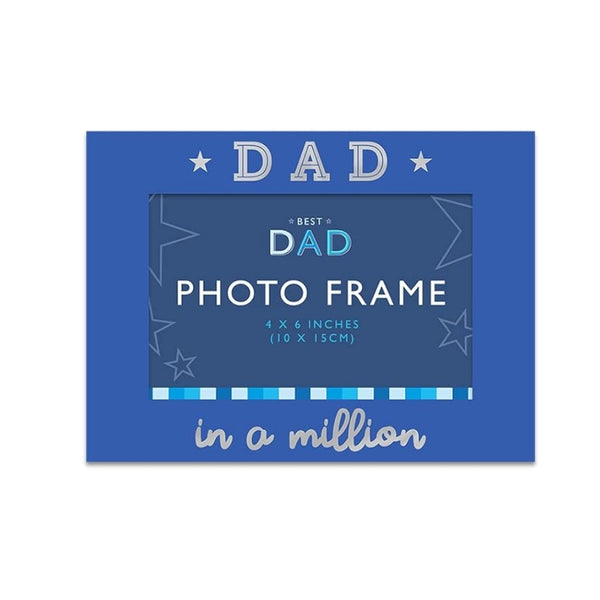 Father's Day Foiled Photo Frame | 4x6 Inch Blue Keepsake