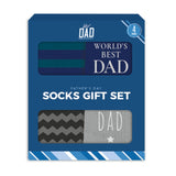 Father's Day Socks Gift Set | 4 Pack World's Best Dad Motif