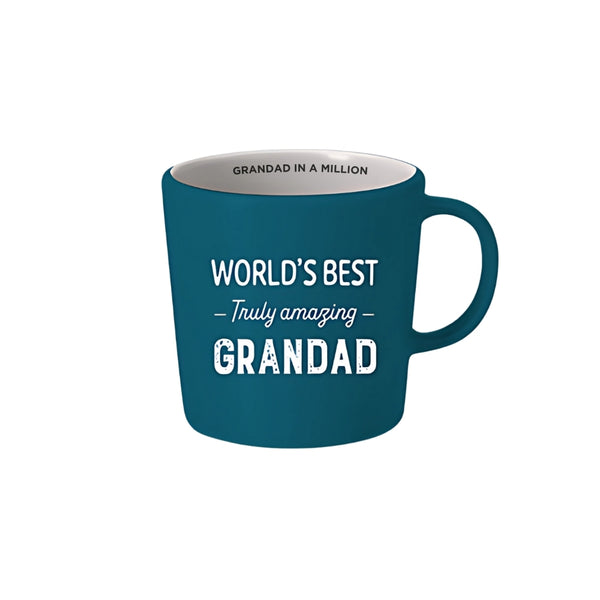 Grandad Matte Ceramic Mug Set | Teal & Grey | Sentimental Gift