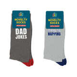 Father's Day Novelty Socks | Dad Jokes & King of Napping | UK 7-11