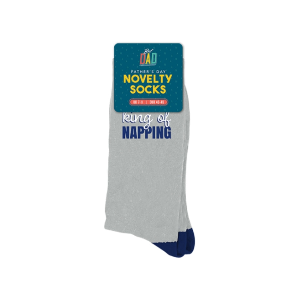 Father's Day Novelty Socks | Dad Jokes & King of Napping | UK 7-11