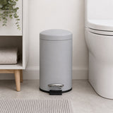 Grey Dome Lid Pedal Bathroom Bin | 3 Litre, Compact Cylindrical Design