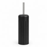 Dome Toilet Brush Holder | Black, Covered, Ribbed Freestanding Design