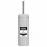 Grey Dome Toilet Brush Holder | Ribbed Freestanding Bathroom Storage
