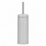Grey Dome Toilet Brush Holder | Ribbed Freestanding Bathroom Storage