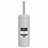 Grey Dome Toilet Brush Holder | Ribbed Freestanding Bathroom Storage