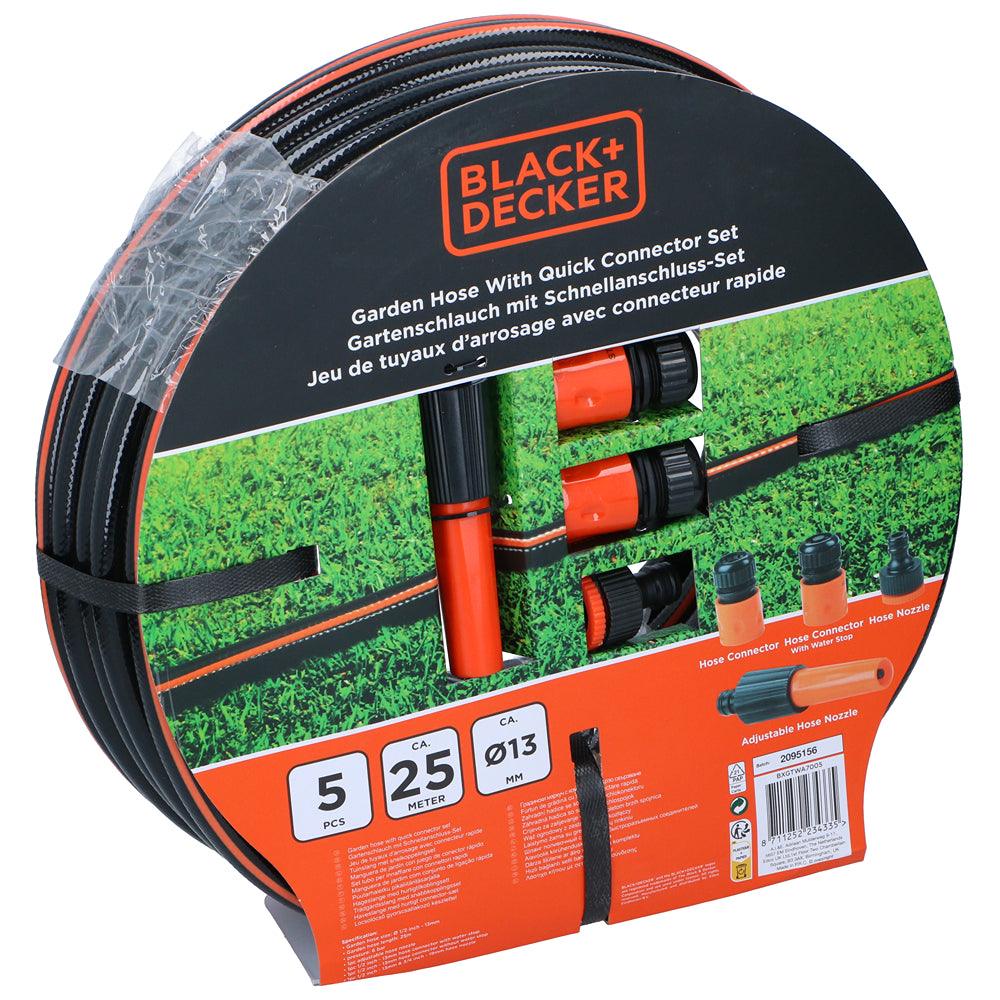 Black + Decker Garden Hose | 5 Piece Set | 12mm x 25m - Choice Stores
