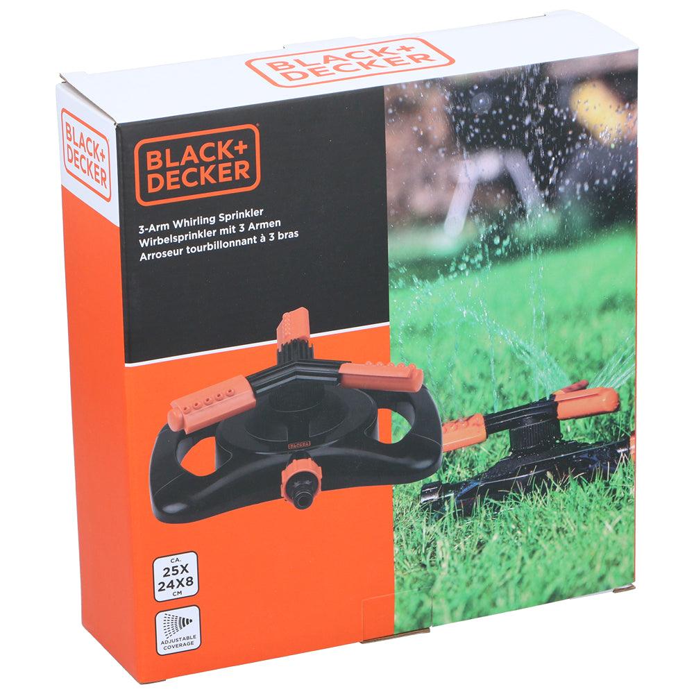 Black + Decker Oscillating Sprinkler | 360 Watering | 3 Arms - Choice Stores