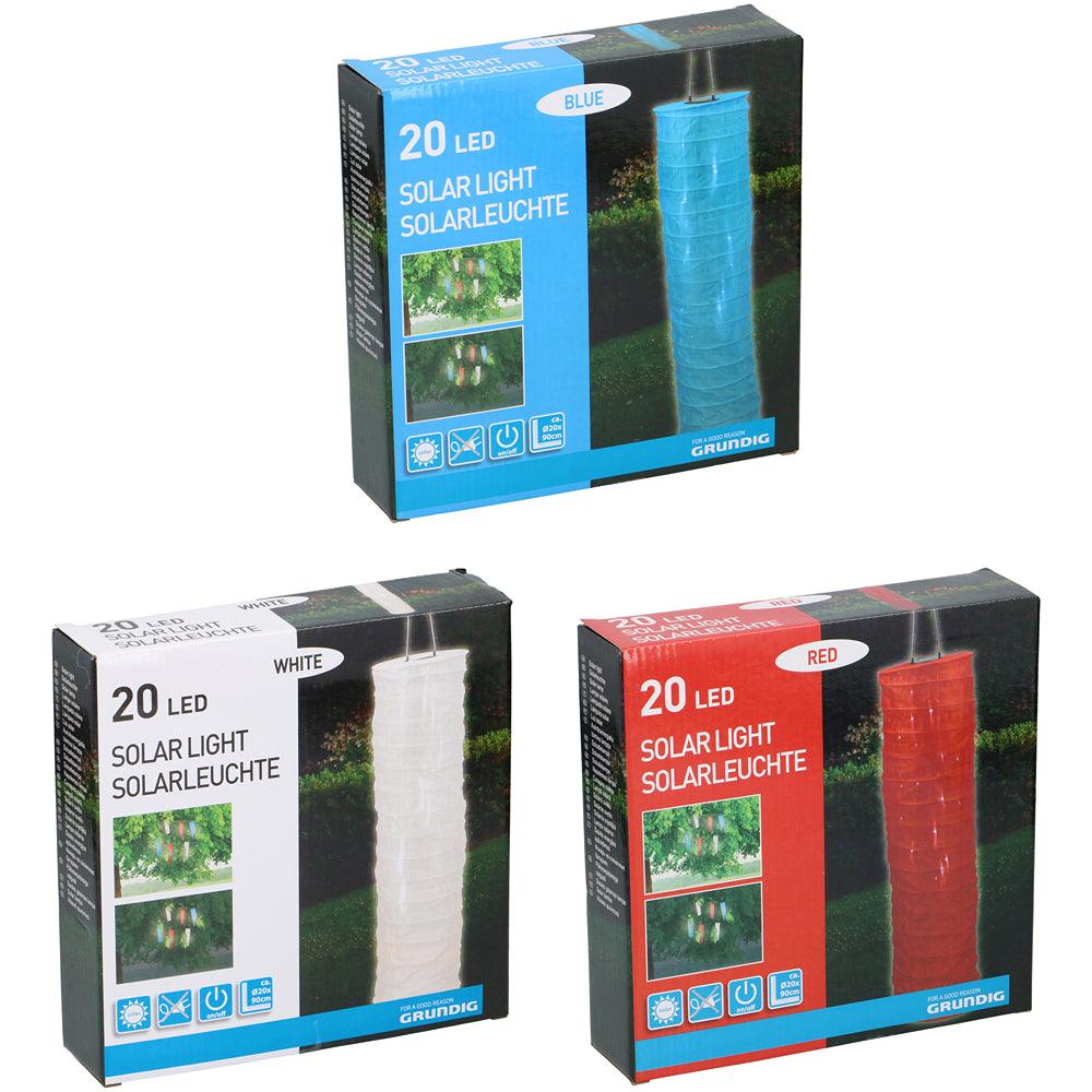 Grundig Solar LED Lantern | Assorted Colour | 20 LED - Choice Stores