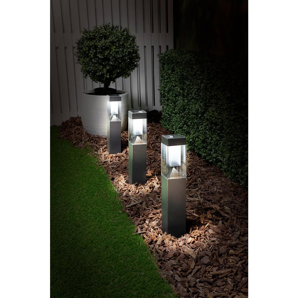 Grundig Cool White Solar LED Black Stake Light | Set of 3 - Choice Stores