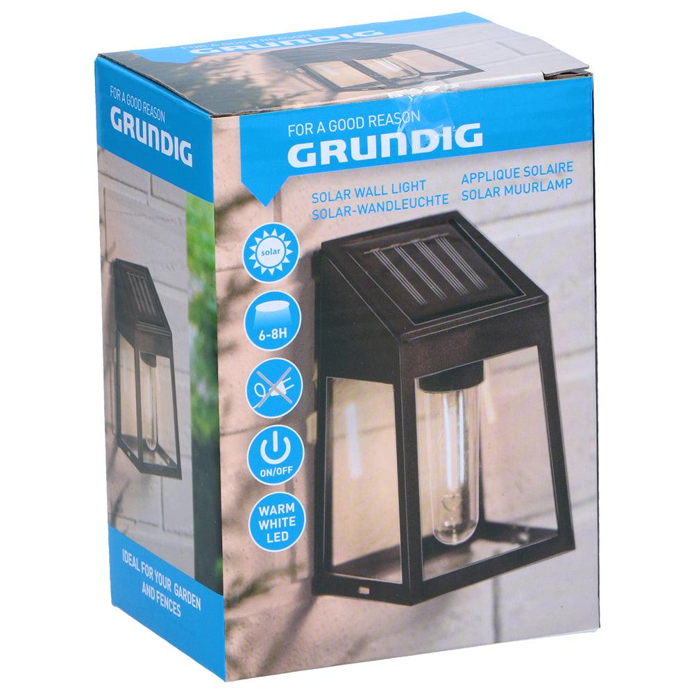 Grundig Warm White Solar LED Black Wall Lamp - Choice Stores