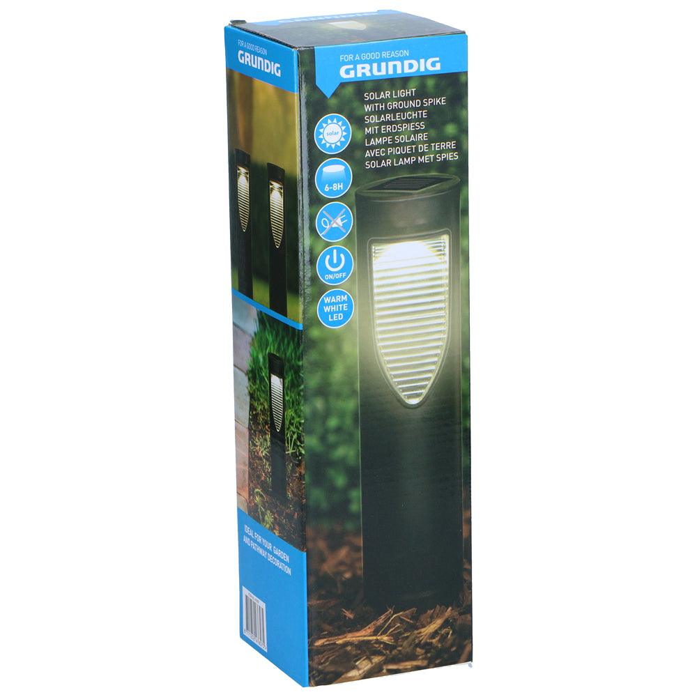 Grundig Warm White Solar LED Sleek Black Stake Light - Choice Stores