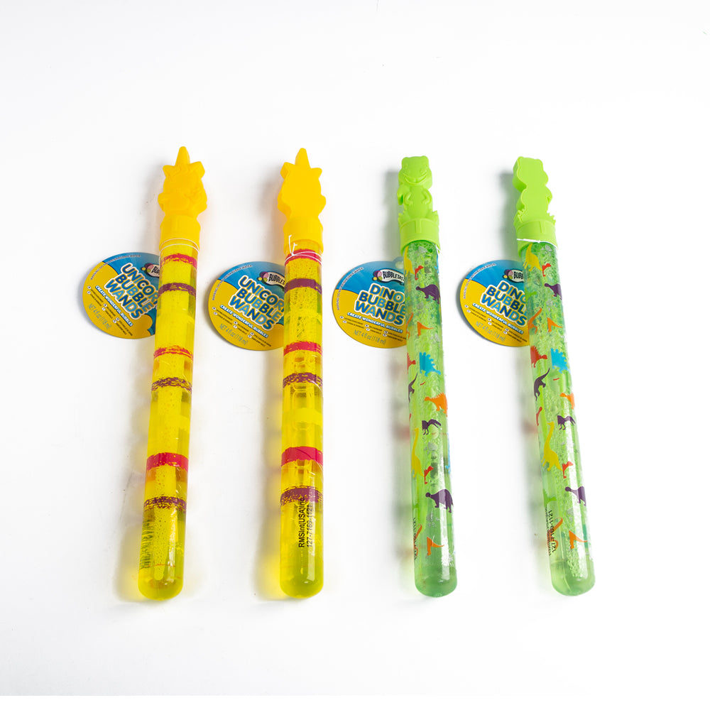 Bubbletastic Dino and Unicorn Bubble Wand Toy | Dinosaur and Unicorn Design