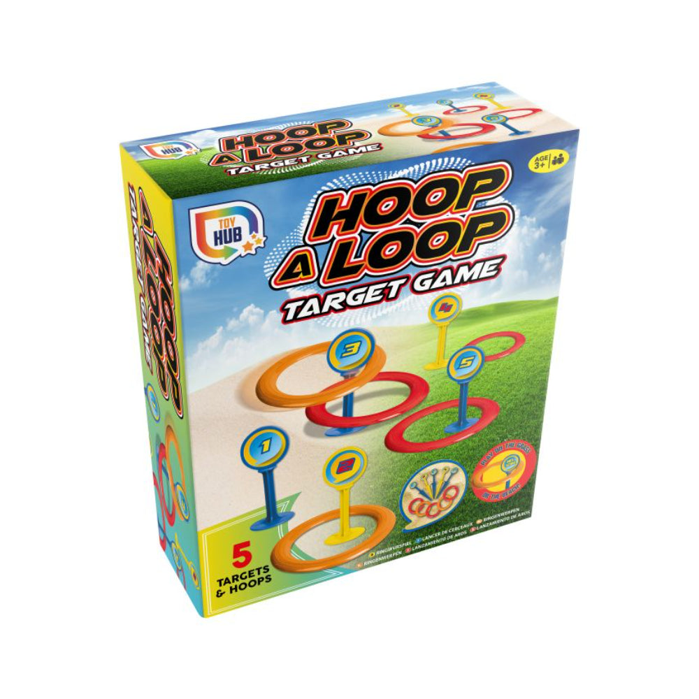 Hoop A Loop Ring Toss Target Game | 5 Numbered Targets, Assorted Colours