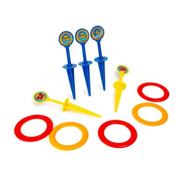 Hoop A Loop Ring Toss Target Game | 5 Numbered Targets, Assorted Colours