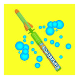 Rocket-Shaped Bubble Wand Toy | Green and Orange, Kids Outdoor Play