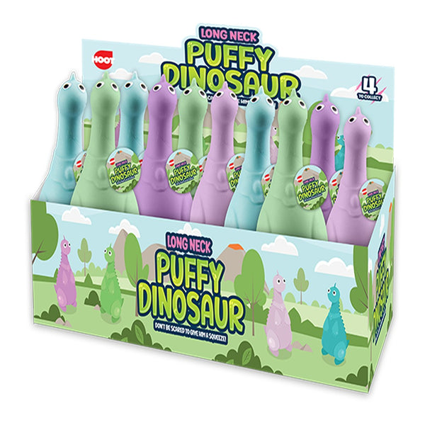 Dino World Long Neck Squishy Dinosaur Toy | PDQ Counter Display
