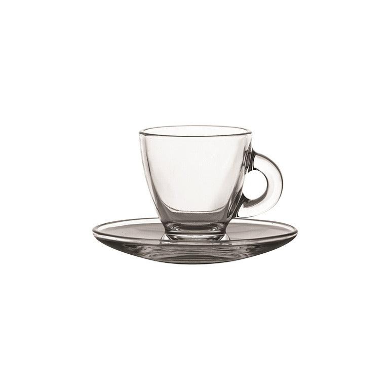 Ravenhead Entertain Espresso Glass Cup &amp; Saucer | Set of 4