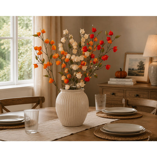 Decorative Chinese Lantern Artificial Flower Stem - 80cm, Assorted Colours