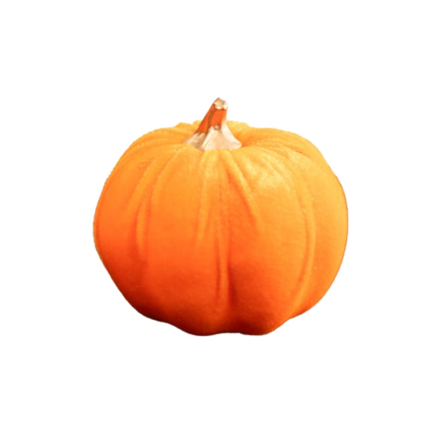Florelle Small Velvet Pumpkin Decor | 10cm Orange & Yellow