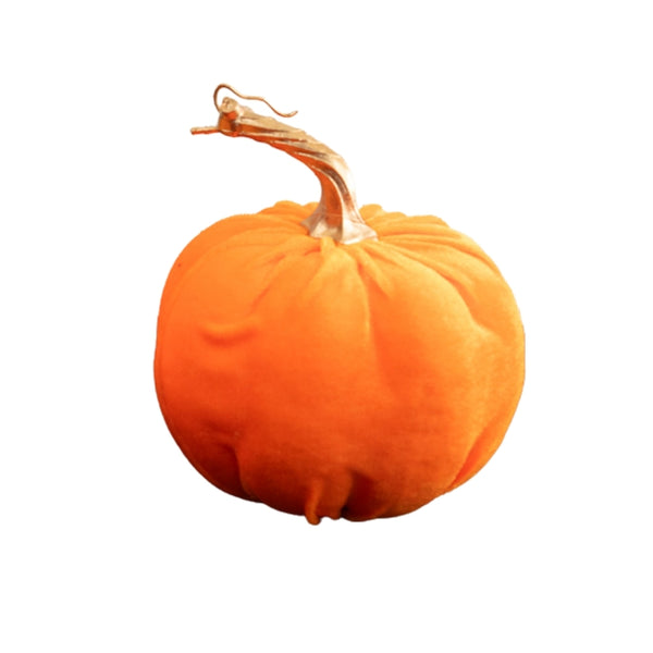 Florelle Medium Velvet Pumpkin | 15x14cm Orange & Gold