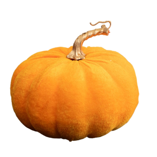 Florelle Large Velvet Pumpkin | 19x15cm Orange Decor