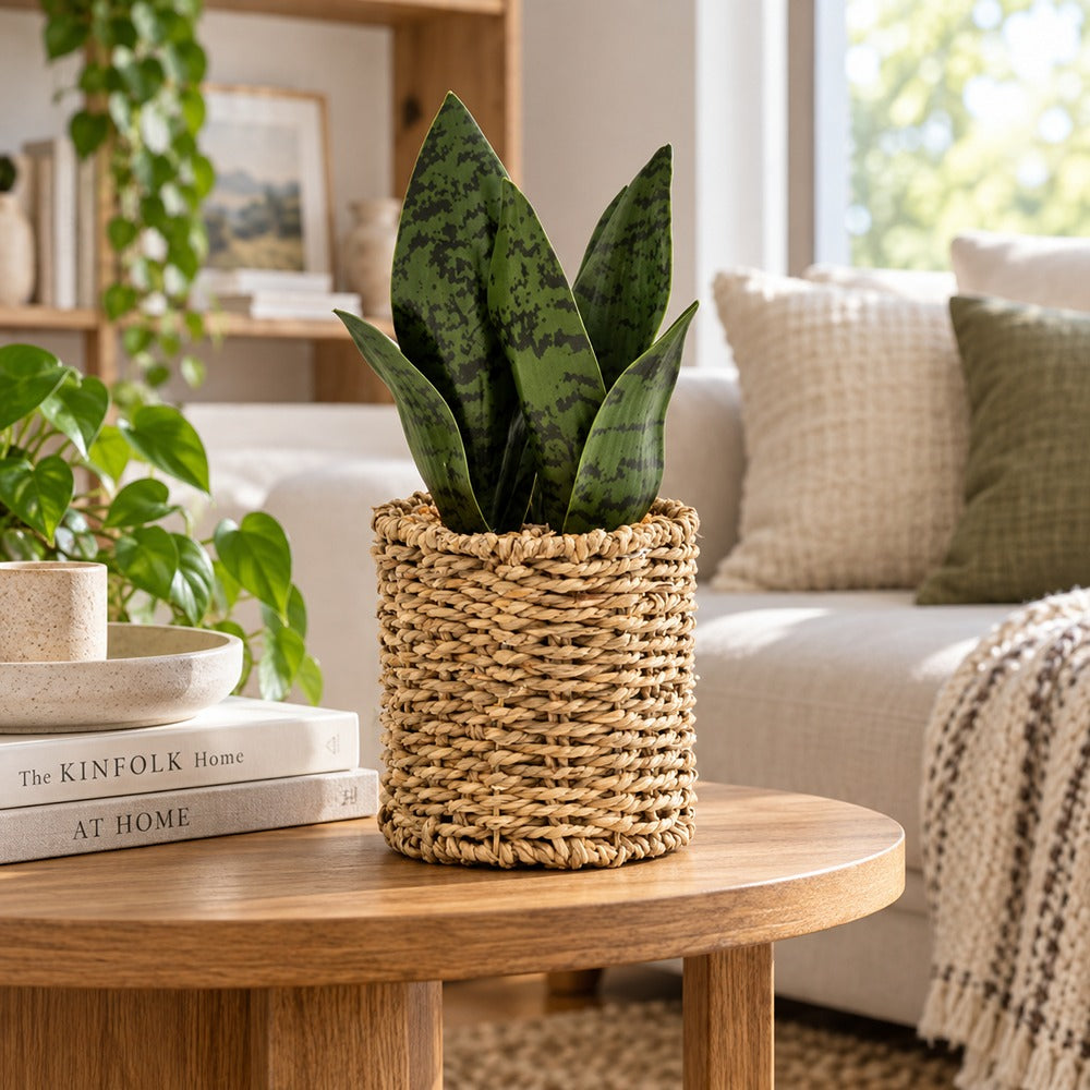 Aloe Vera in Seagrass Basket | 27cm Height