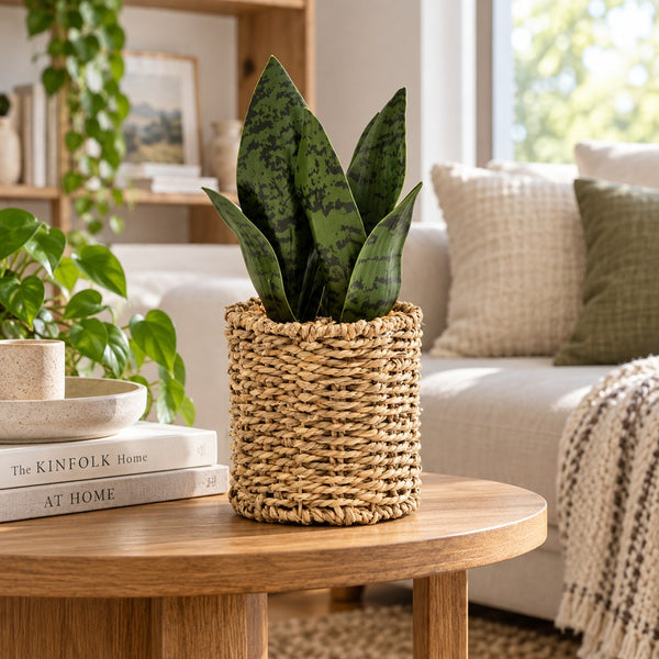 Aloe Vera in Seagrass Basket | 27cm Height