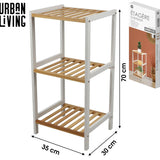 Urban Living Three-Tier Bamboo Shelf | 70cm x 35cm x 30cm