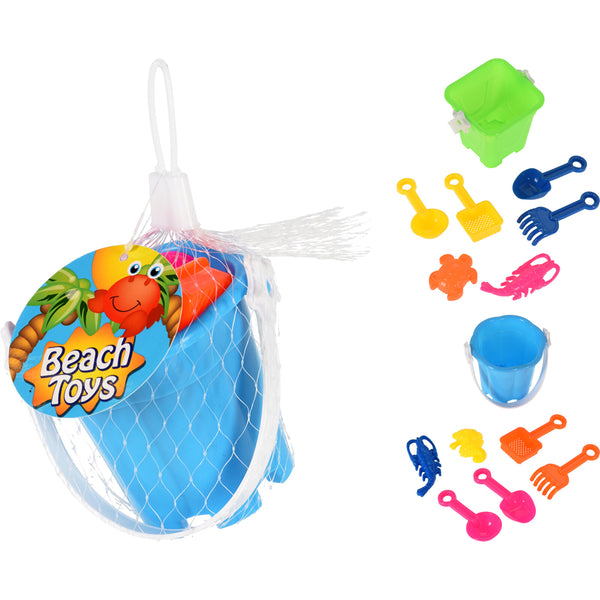 Beach Fun Beach Toys 7 Piece Set with Bucket Beach Toy Set | 7 Pieces